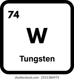 Tungsten chemical icon isolated on white background . Tungsten icon vector