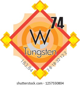 Tungsten form Periodic Table of Elements V3 - vector illustrator