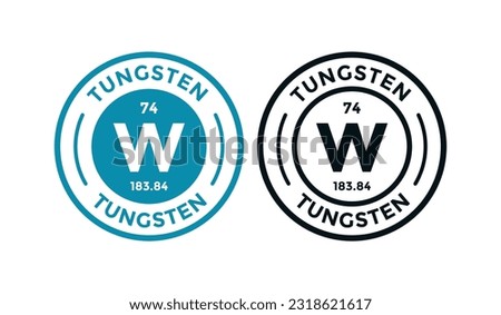 TUNGSTEN logo badge design. this is chemical element of periodic table symbol. Suitable for business, technology, molecule, atomic symbol 