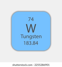 Tungsten symbol. Chemical element of the periodic table. Vector illustration.