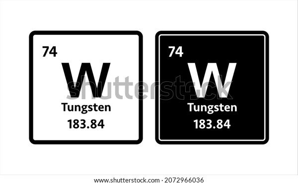 Tungsten symbol. Chemical element of the\
periodic table. Vector stock\
illustration.
