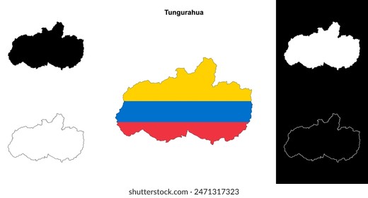 Tungurahua province outline map set