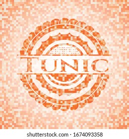 Tunic Abstract Emblem, Orange Mosaic Background