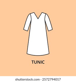 Tunic dress vector icon editable stroke