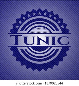 Tunic emblem with denim high quality background