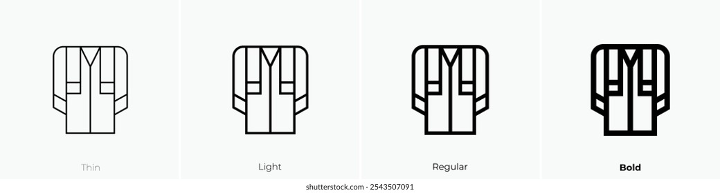 tunic icon. Thin, Light Regular And Bold style design isolated on white background