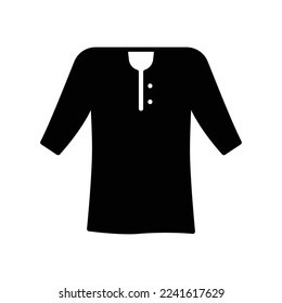Icono tútino como vestido típico árabe tradicional de estilo sólido negro