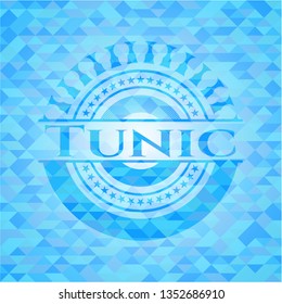 Tunic light blue emblem with triangle mosaic background