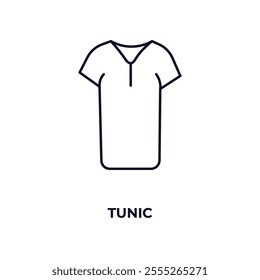 tunic outline icon. Linear vector from fashion concept. Thin line tunic icon isolated on white background
