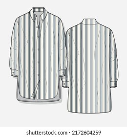 Tunic Shirt. Fashion Shirt Wiht Lines. Oversize Shirt