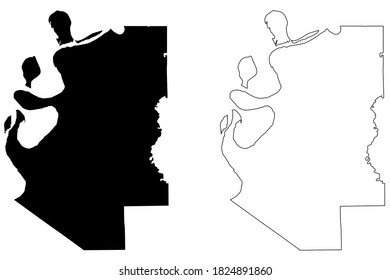 Tunica County, Mississippi (U.S. County, United States Of America, USA, U.S., US) Map Vector Illustration, Scribble Sketch Tunica Map