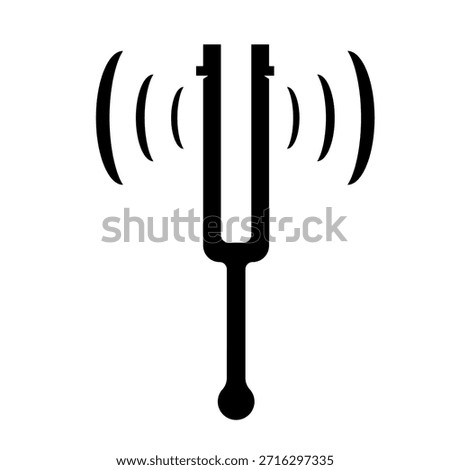 Tuning Fork Black Icon Vector