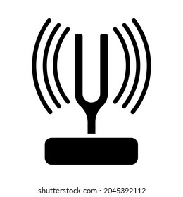 Tuning Fork Icon. Black Stencil Design. Vector Illustration.