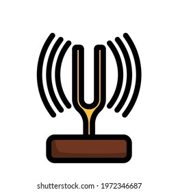 Tuning Fork Icon. Editable Bold Outline With Color Fill Design. Vector Illustration.