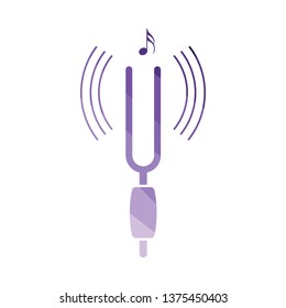 Tuning fork icon. Flat color design. Vector illustration.
