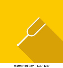 Tuning fork icon, flat style 