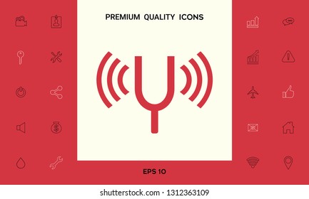 Tuning fork icon. Graphic elements for your design