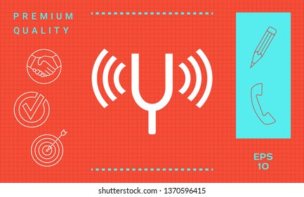 Tuning fork icon. Graphic elements for your design