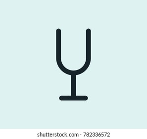 Tuning fork icon line isolated on clean background. Diapason concept drawing icon line in modern style. Vector illustration for your web site mobile logo app UI design.