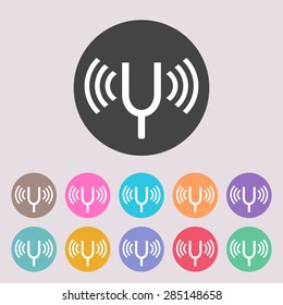 Tuning fork icon. Set of colored icons.