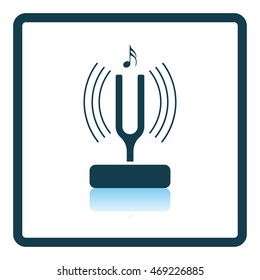 Tuning fork icon. Shadow reflection design. Vector illustration.