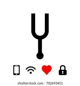 tuning fork icon stock vector illustration flat design