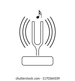 Tuning fork icon. Thin line design. Vector illustration.