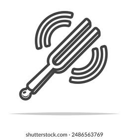 Tuning fork icon transparent vector isolated