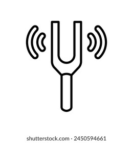Tuning Fork  icon in vector. Logotype
