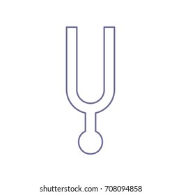 Tuning fork icon. Vector. Violet linear icon on white background. Isolated.