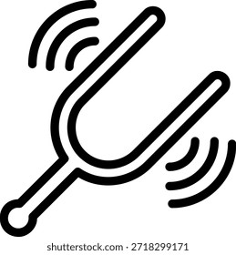 tuning fork line icon illustration vector