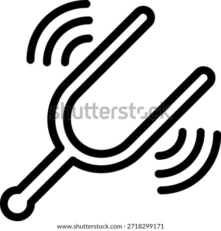 tuning fork line icon illustration vector