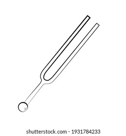 tuning fork minimalistic hand drawing outline icon pictogram symbol isolated on white background. Vector