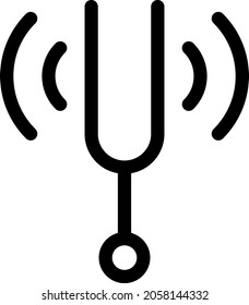 Tuning Fork Outline Vector Icon Design
