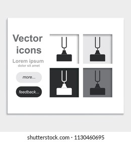 Tuning fork placed on web page template flat vector icon.