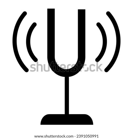 Tuning fork solid icon. Sound tuner vector illustration isolated on white. Musical equipment glyph style design, designed for web and app. Eps 10