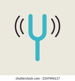 Tuning fork vector icon. Music sign. Graph symbol for music and sound web site and apps design, logo, app, UI