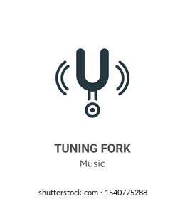 Tuning fork vector icon on white background. Flat vector tuning fork icon symbol sign from modern music collection for mobile concept and web apps design.