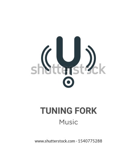 Tuning fork vector icon on white background. Flat vector tuning fork icon symbol sign from modern music collection for mobile concept and web apps design.