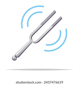 Tuning fork vector isolated illustration