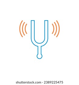 Tuning forks symbol. Acoustic resonator. Scientific resources for teachers and students.