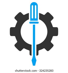 Tuning Options vector icon. Style is bicolor flat symbol, blue and gray colors, rounded angles, white background.