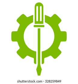 Tuning Options vector icon. Style is flat symbol, eco green color, rounded angles, white background.