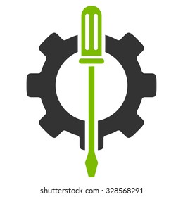 Tuning Options vector icon. Style is bicolor flat symbol, eco green and gray colors, rounded angles, white background.