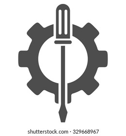 Tuning Options vector icon. Style is flat symbol, gray color, rounded angles, white background.