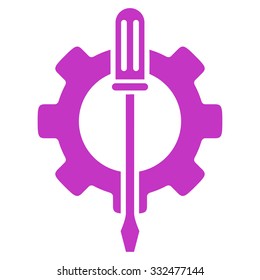 Tuning Options vector icon. Style is flat symbol, violet color, rounded angles, white background.