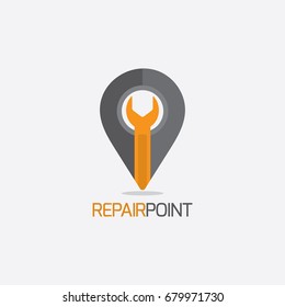 tuning point logo. wrench logo template.