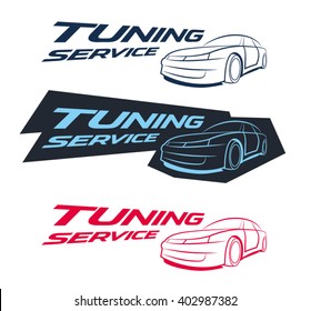 Tuning Service Car Logo, Badge, Emblem And Much More. Vector Illustration