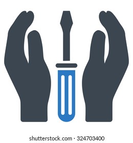 Tuning Service vector icon. Style is bicolor flat symbol, smooth blue colors, rounded angles, white background.