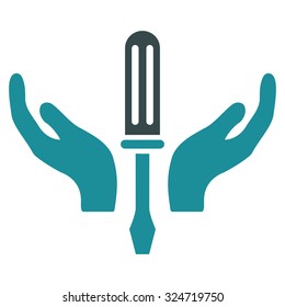 Tuning Service vector icon. Style is bicolor flat symbol, soft blue colors, rounded angles, white background.